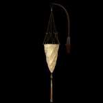 Cesendello Silk Arc Wall Sconce - Brass / Ivory Classic Silk