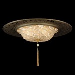Scudo Saraceno Large Glass Ring Ceiling Light Fixture - Brass / Gold Classic