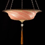Scudo Saraceno Glass Pendant - Brass / Red Mosaic