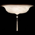 Scudo Saraceno Glass Ceiling Light Fixture - Brass / White Classic