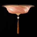Scudo Saraceno Glass Ceiling Light Fixture - Brass / Red Mosaic
