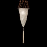 Cesendello Glass Pendant - Brass / White Classic