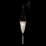 Cesendello Glass Wall Sconce - Brass / White Classic