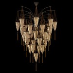 Cesendello Glass Cascade Chandelier - Brass / Gold Classic