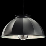 Cupola Pendant - Black / Silver Leaf