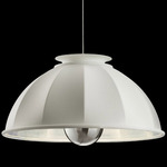 Cupola Pendant - White / Silver Leaf