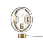Orbital Table Lamp - Light Patina Brass / Moon Clear