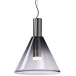 Phenomena Cone Pendant - Silver / Smoke Grey