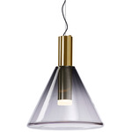 Phenomena Cone Pendant - Gold / Smoke Grey