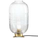 Lantern Table Lamp - Light Patina Brass / Clear