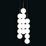 Abacus 3-Light Multi Light Pendant - Brass / Opal