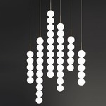Abacus Linear Multi Light Pendant - White / Opal