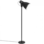 Stirrup 3 Floor Lamp - Black / Etched Glass