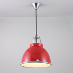 Titan Size 1 Pendant with Etched Glass Diffuser - Red / Etched Glass