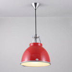 Titan Size 1 Pendant with Etched Glass Diffuser - Red / Etched Glass