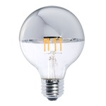 G25 Med Base Half Chrome Globe 5W 120V 2700K 80CRI 2-PACK - Half Chrome / Clear