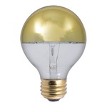 G25 Med Base Half Gold Globe 40W 120V 6-PACK - Half Gold / Clear