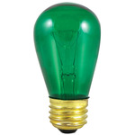 S14 Med Base Filament Specialty Bulb 11W 130V 25-PACK - Green