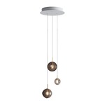 Dark & Bright Star Chandelier - White / Brushed Gold / Cigar