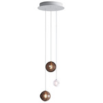 Dark & Bright Star Chandelier - White / Anthracite / Brushed Gold / Cigar / White