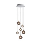 Dark & Bright Star Chandelier - White / Brushed Gold / Cigar