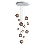 Dark & Bright Star Chandelier - White / Brushed Gold / Cigar