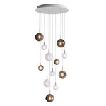 Dark & Bright Star Chandelier - White / Anthracite / Brushed Gold / Cigar / White