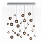 Dark & Bright Star Linear Chandelier - White / Brushed Gold / Cigar