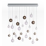 Dark & Bright Star Linear Chandelier - White / Anthracite / Brushed Gold / Cigar / White