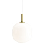 VL45 Radiohus Pendant - Brass / Opal White