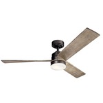 Spyn Ceiling Fan with Light - Anvil Iron / Distressed Antique Gray