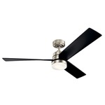 Spyn Ceiling Fan with Light - Brushed Nickel / Black