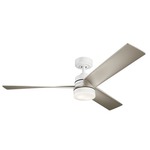 Spyn Ceiling Fan with Light - White / Silver