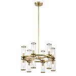 Revolve Chandelier - Natural Brass / Clear