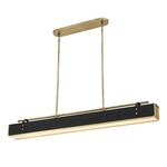 Valise Linear Pendant - Vintage Brass / Tuxedo Leather