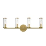 Revolve Bathroom Vanity Light - Natural Brass / Clear