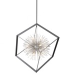 Sunburst Frame Chandelier - Matte Black / Chrome