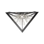 Sunburst Ceiling Flush Light - Chrome / Matte Black