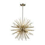 Sunburst Starburst Chandelier - Satin Brass / Matte Black