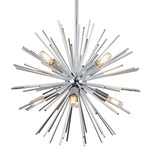 Sunburst Starburst Chandelier - Chrome / Matte Black