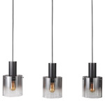 Henley Linear Pendant - Satin Black / Smoke