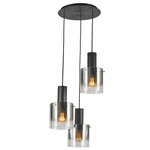 Henley Multi-Light Pendant - Satin Black / Smoke