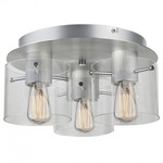Henley Ceiling Light Fixture - Brushed Aluminum / Clear