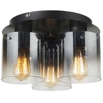 Henley Ceiling Semi Flush Light - Satin Black / Smoke