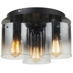 Henley Ceiling Light Fixture - Satin Black / Smoke