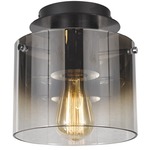 Henley Ceiling Semi Flush Light - Satin Black / Smoke