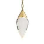 Berkley Pendant - Antique Brass / Clear