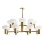 Bentley Chandelier - Antique Brass / White