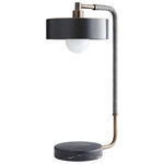 Aaron Table Lamp - Heritage Brass / Grey