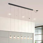 Drip Linear Ceiling Light Pendant - Ebony Black / Frosted Glass